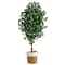 6ft. Ficus Artificial Tree with Natural Trunk in Handmade Natural Jute and Cotton Planter
